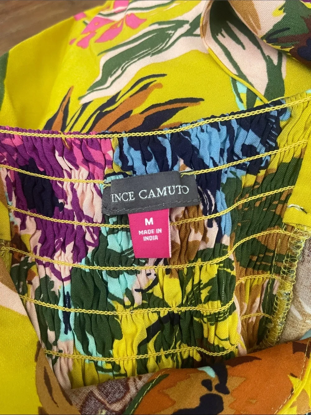 Vince Camuto Yellow Tropical Floral Maxi Dress - Picture 3 of 3
